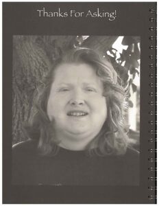 A white woman in black & white photograph from about a decade ago.